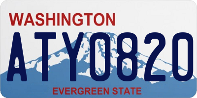 WA license plate ATY0820
