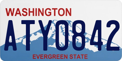 WA license plate ATY0842