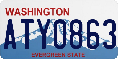 WA license plate ATY0863