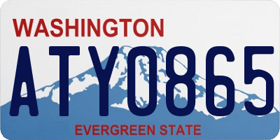 WA license plate ATY0865