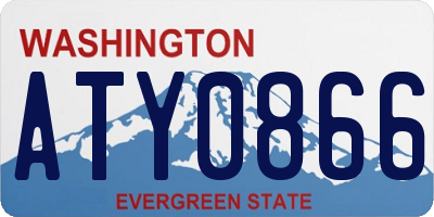 WA license plate ATY0866