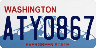 WA license plate ATY0867