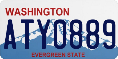 WA license plate ATY0889