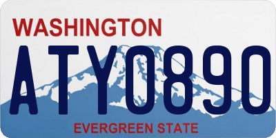 WA license plate ATY0890