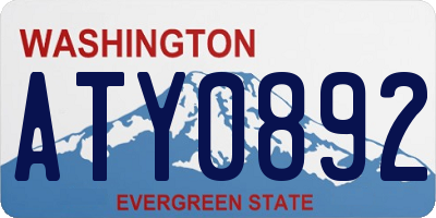 WA license plate ATY0892