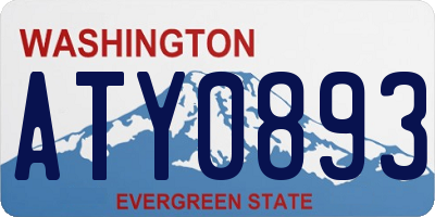WA license plate ATY0893
