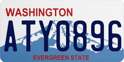 WA license plate ATY0896
