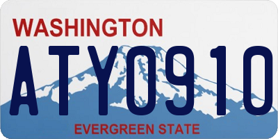 WA license plate ATY0910