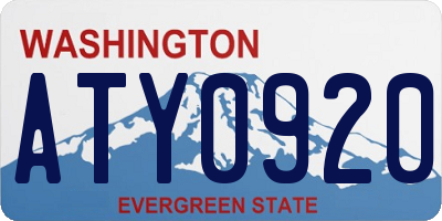 WA license plate ATY0920