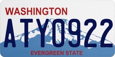 WA license plate ATY0922