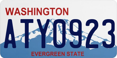WA license plate ATY0923