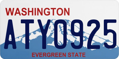 WA license plate ATY0925