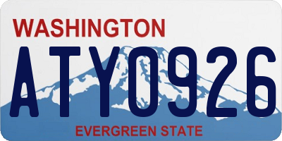 WA license plate ATY0926