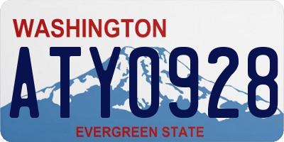 WA license plate ATY0928