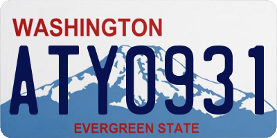 WA license plate ATY0931