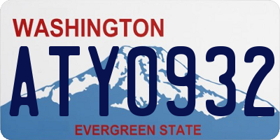 WA license plate ATY0932