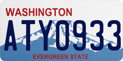 WA license plate ATY0933