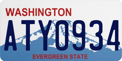 WA license plate ATY0934