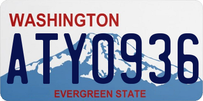 WA license plate ATY0936