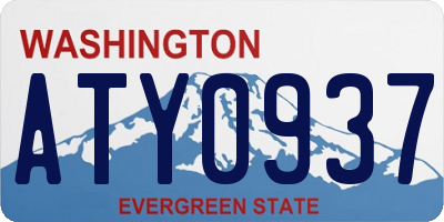 WA license plate ATY0937