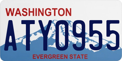 WA license plate ATY0955