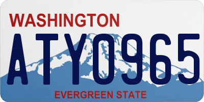 WA license plate ATY0965