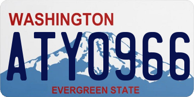 WA license plate ATY0966