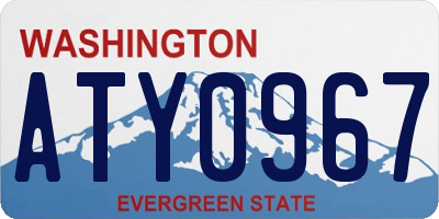 WA license plate ATY0967