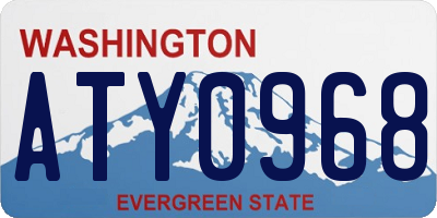 WA license plate ATY0968