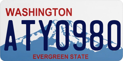WA license plate ATY0980