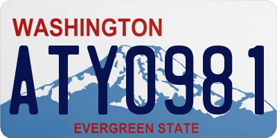 WA license plate ATY0981