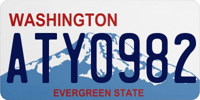 WA license plate ATY0982