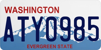 WA license plate ATY0985