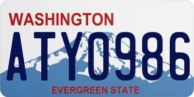 WA license plate ATY0986