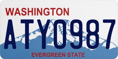 WA license plate ATY0987
