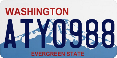WA license plate ATY0988