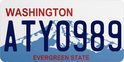 WA license plate ATY0989