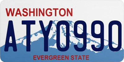 WA license plate ATY0990