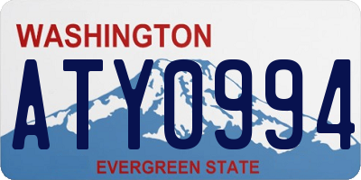 WA license plate ATY0994