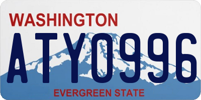 WA license plate ATY0996