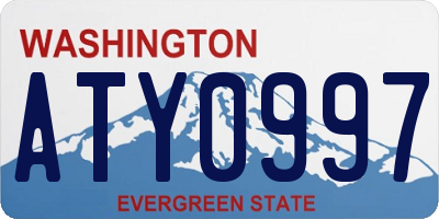 WA license plate ATY0997