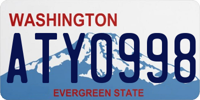 WA license plate ATY0998