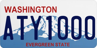 WA license plate ATY1000