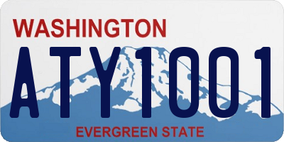 WA license plate ATY1001