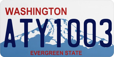 WA license plate ATY1003