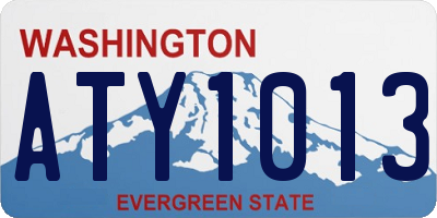 WA license plate ATY1013