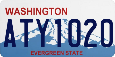 WA license plate ATY1020