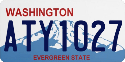 WA license plate ATY1027