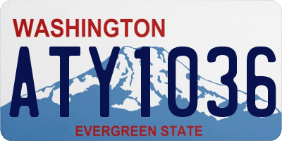 WA license plate ATY1036