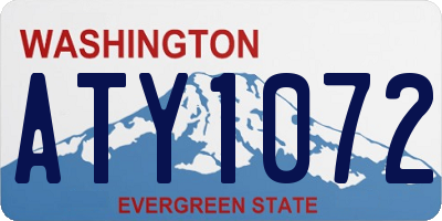WA license plate ATY1072